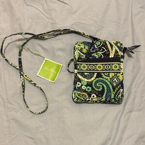 Vera Bradley Navy, Green & Yellow Paisley Crossbody Bag